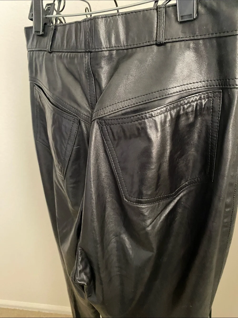 Wilson Black Slim Straight Leather Jeans